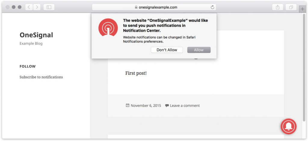 safari notification