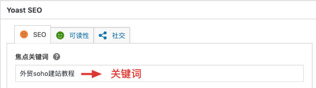 yoast seo插件关键词布置位置